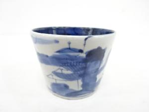 古伊万里　染付　山水蕎麦猪口